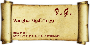 Vargha György névjegykártya
