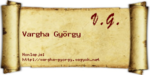 Vargha György névjegykártya