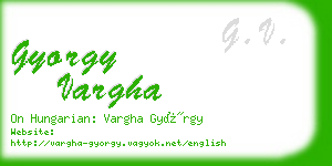 gyorgy vargha business card